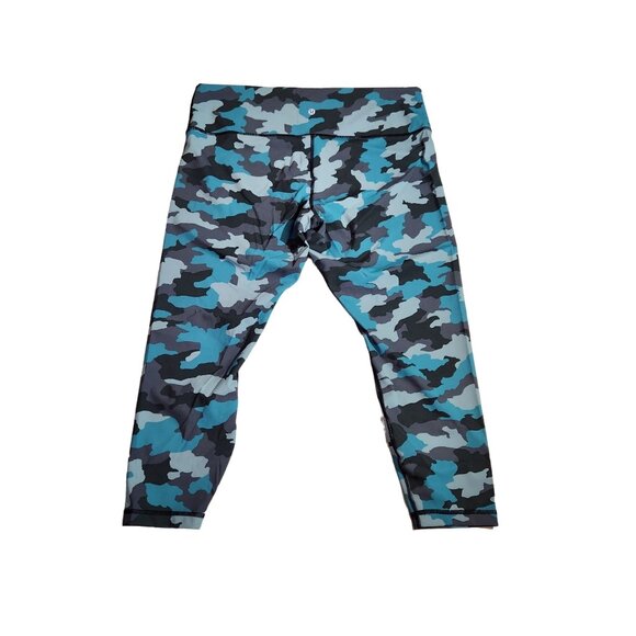Lululemon Wunder Under High Rise Tight Heritage 365 Camo Tidewater Teal Women 18 - Picture 2 of 12